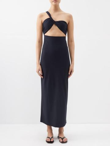 Sara Cristina - Narcissus One-shoulder Cutout Dress - Womens - Black