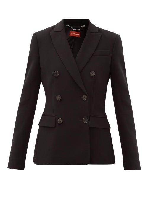 Matchesfashion.com Altuzarra - Indiana Double-breasted Crepe Suit Jacket - Womens - Black