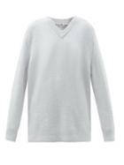 Matchesfashion.com Acne Studios - V-neck Dropped-sleeve Sweater - Womens - Light Blue