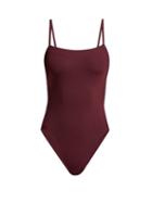 Matchesfashion.com Eres - Les Essentiels Aquarelle Square Neck Swimsuit - Womens - Burgundy