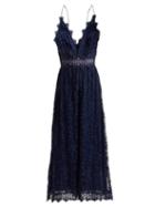 Matchesfashion.com Zimmermann - Castile Antique Lace Trimmed Silk Jumpsuit - Womens - Navy