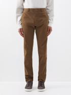 Zegna - Cotton-blend Twill Straight-leg Chinos - Mens - Brown