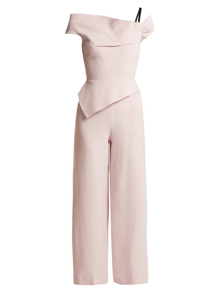 Roland Mouret Gable Wool-crepe Peplum Jumpsuit