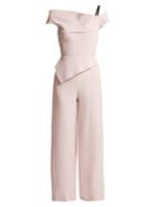 Roland Mouret Gable Wool-crepe Peplum Jumpsuit