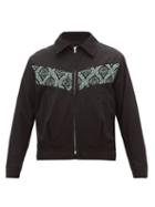 Matchesfashion.com Adish - Embroidered Zip-through Wool-twill Jacket - Mens - Black