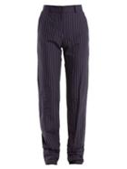 Matchesfashion.com Jw Anderson - High Rise Pinstriped Cotton Trousers - Womens - Navy Stripe