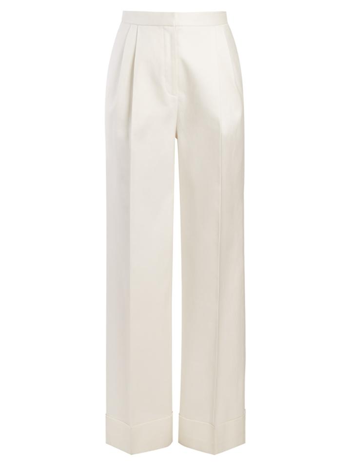 The Row Lian High-rise Pleated Straight-leg Trousers