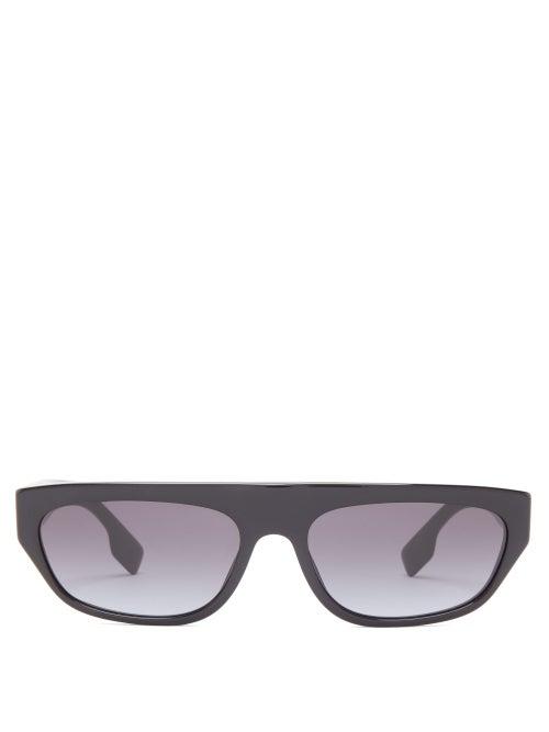 Matchesfashion.com Burberry - Tb-logo Slim D-frame Acetate Sunglasses - Mens - Black Multi