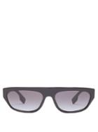 Matchesfashion.com Burberry - Tb-logo Slim D-frame Acetate Sunglasses - Mens - Black Multi