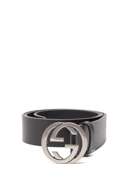 Gucci - Interlocking G-buckle Leather Belt - Mens - Black