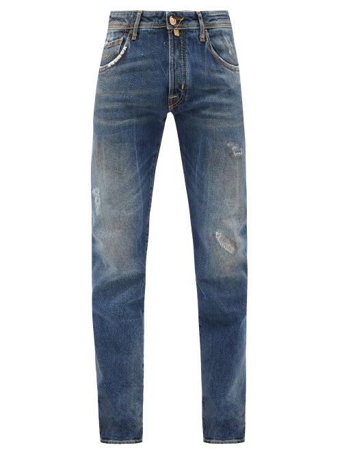 Matchesfashion.com Jacob Cohn - Slim-leg Distressed Jeans - Mens - Blue