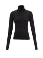 Joseph - Roll-neck Ribbed Merino-wool Blend Sweater - Womens - Black