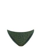 Matchesfashion.com Solid & Striped - The Tati Crocodile-jacquard Bikini Briefs - Womens - Dark Green