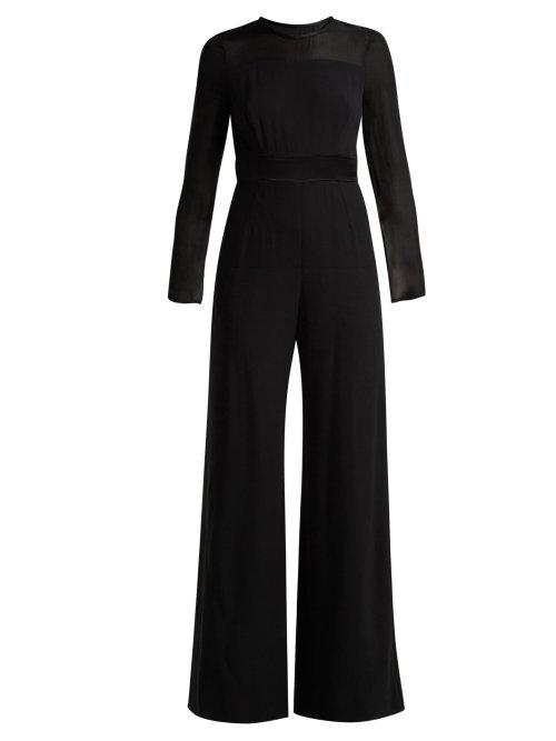 Matchesfashion.com Goat - Glamour Silk Trimmed Crepe Jumpsuit - Womens - Black