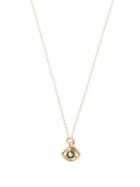 Alison Lou - Evil Eye Diamond & 14kt Gold Necklace - Womens - Green Gold