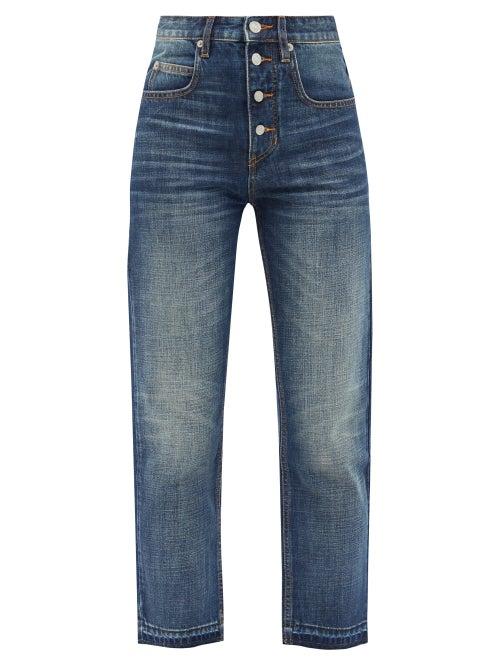 Matchesfashion.com Isabel Marant Toile - Belden High-rise Straight-leg Cropped Jeans - Womens - Denim