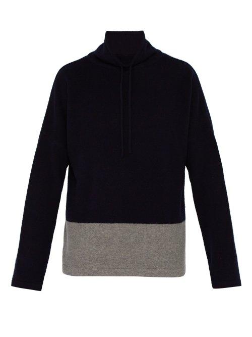 Matchesfashion.com Ralph Lauren Purple Label - Roll Neck Cashmere And Wool Blend Sweater - Mens - Navy