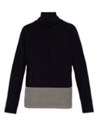 Matchesfashion.com Ralph Lauren Purple Label - Roll Neck Cashmere And Wool Blend Sweater - Mens - Navy