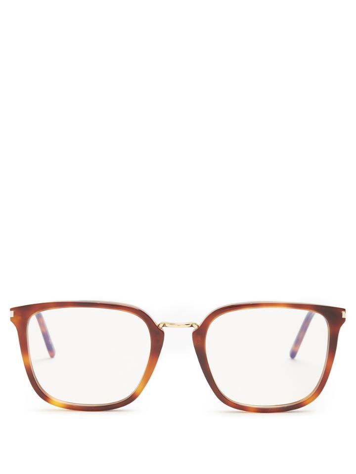 Saint Laurent Square-frame Tortoiseshell Acetate Glasses
