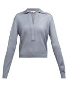 Matchesfashion.com Tibi - Mesh Collared Sweater - Womens - Grey