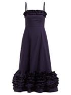 Matchesfashion.com Molly Goddard - Susie Ruffled Cotton Dress - Womens - Navy