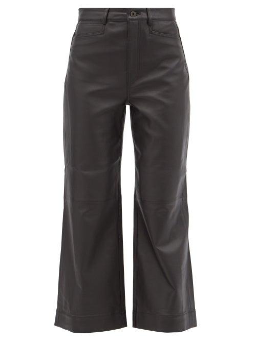 Proenza Schouler White Label - Leather Wide-leg Trousers - Womens - Black