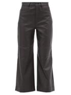 Proenza Schouler White Label - Leather Wide-leg Trousers - Womens - Black