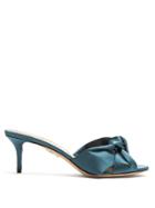 Charlotte Olympia Lola 60 Knot-detail Satin Mules
