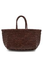 Dragon Diffusion Triple Jump Woven-leather Basket Bag