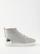 Christian Louboutin - Fun Louis Spike-embellished Leather Trainers - Mens - Silver