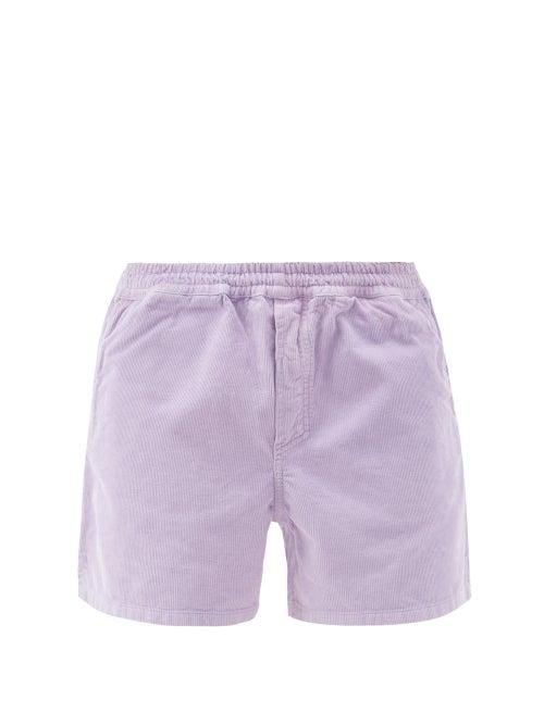 Matchesfashion.com L.e.j - Cotton-needlecord Shorts - Mens - Purple