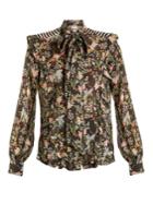 Preen By Thornton Bregazzi Annie Floral-print Silk-georgette Shirt