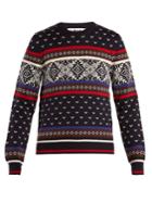 Msgm Snowflake-intarsia Wool-blend Knit Sweater