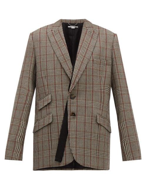Matchesfashion.com Stella Mccartney - Pow Single Breasted Checked Wool Blazer - Womens - Grey Multi