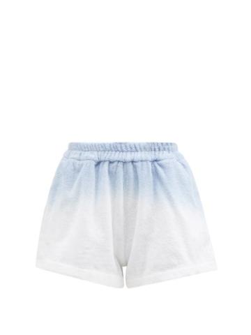 Terry - Estate Tie-dye Cotton-terry Shorts - Womens - Blue