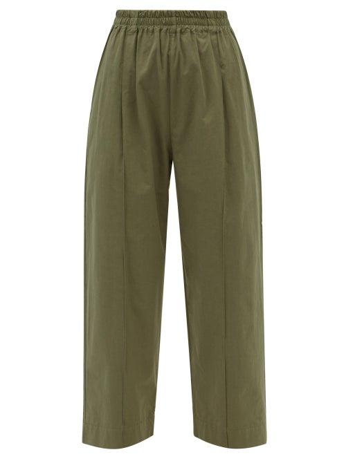 Cawley Studio - Cotton Wide-leg Trousers - Womens - Khaki