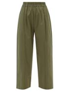 Cawley Studio - Cotton Wide-leg Trousers - Womens - Khaki