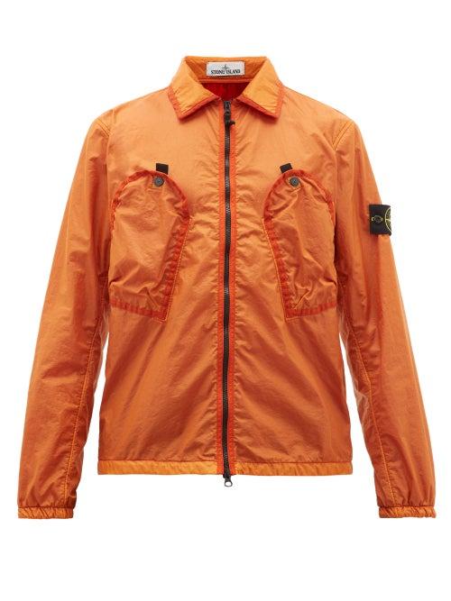 Matchesfashion.com Stone Island - Garment Dyed Shell Jacket - Mens - Orange