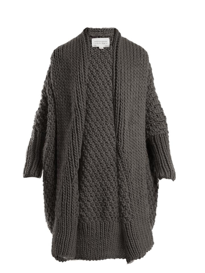 I Love Mr Mittens Oversized-lapel Wool Cardigan