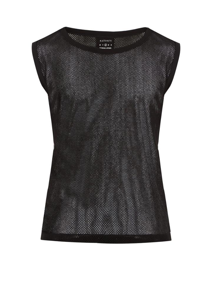 Satisfy Crew-neck Cotton-mesh Tank Top