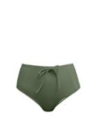 Matchesfashion.com Bower - Kit Drawstring High Waist Bikini Briefs - Womens - Dark Green