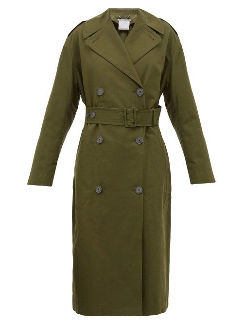 Matchesfashion.com Stella Mccartney - Belted Cotton Canvas Trench Coat - Womens - Khaki