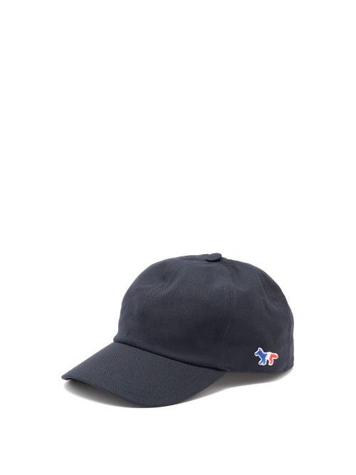 Matchesfashion.com Maison Kitsun - Tricolour-fox Cotton-blend Canvas Cap - Mens - Dark Blue