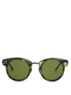 Matchesfashion.com Bottega Veneta - Round Frame Acetate Sunglasses - Mens - Green Multi