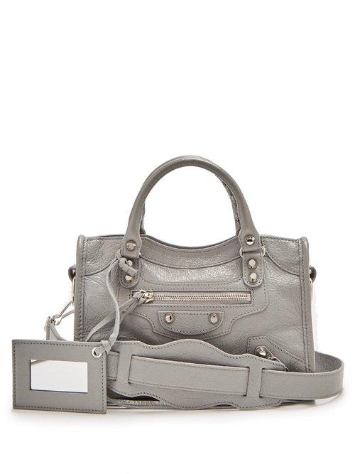 Matchesfashion.com Balenciaga - Classic Metallic Edge City Xs Bag - Womens - Light Grey