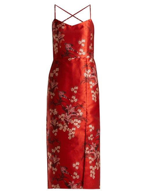 Matchesfashion.com Johanna Ortiz - El Dia Que Me Quieras Floral Print Satin Dress - Womens - Red Multi