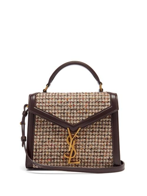 Saint Laurent - Cassandra Ysl-plaque Tweed Cross-body Bag - Womens - Multi