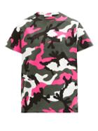 Matchesfashion.com Valentino - Camouflage-print Cotton T-shirt - Mens - Pink
