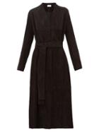 Matchesfashion.com The Row - Luisa Stretch Lambskin Suede Coat - Womens - Black