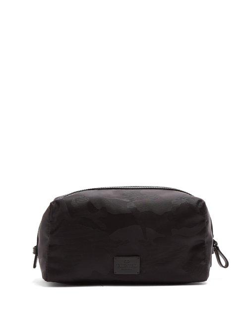 Matchesfashion.com Valentino - Camouflage Print Wash Bag - Mens - Black